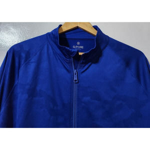G Fore Mens XL Blue Camo Full Zip Mock Neck Performance Casual Golf Track Jacket